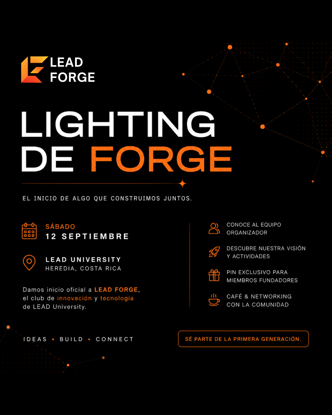 Invitación oficial del evento Lighting de Forge